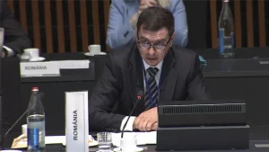 Secretarul de stat Emil Dumitru reprezentând România la Consiliul Agrifish în contextul aprobării noului ajutor de stat agricultură prin cadrul METSAF.